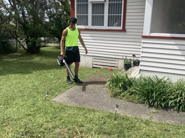 Detailed garden maintenance work with tidy outdoor finish